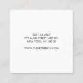 Carte De Visite Carré Élégant professionnel moderne (Dos)