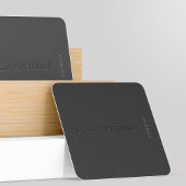 Carte De Visite Carré Élégant professionnel moderne mat noir et gris