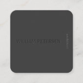 Carte De Visite Carré Élégant professionnel moderne mat noir et gris (Devant)