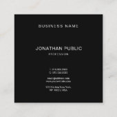 Carte De Visite Carré Élégant Professionnel Moderne Plain Sophistiqué (Dos)