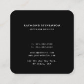 Carte De Visite Carré Élégant professionnel noir et blanc Monogramme (Dos)