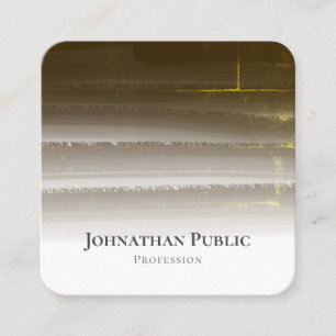 Carte De Visite Carré Elégant professionnel or aquarelle Abstrait