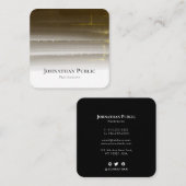 Carte De Visite Carré Elégant professionnel or aquarelle Abstrait (Devant / Derrière)