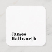 Carte De Visite Carré Élégant Retro Moderne Lettrage | Noir modifiable (Devant)