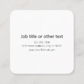 Carte De Visite Carré Élégant Retro Moderne Lettrage | Noir modifiable (Dos)