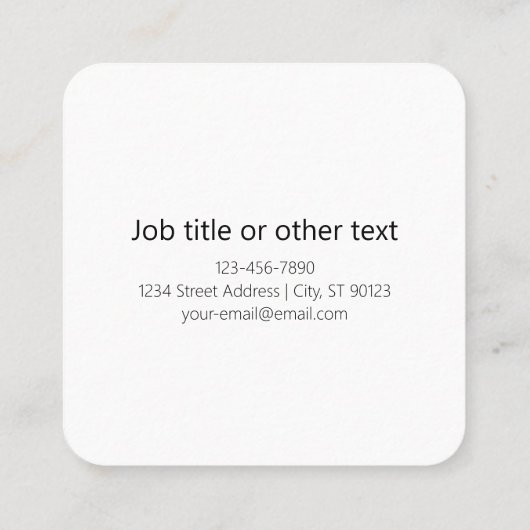 Carte De Visite Carré Élégant Retro Moderne Lettrage | Noir modifiable (Dos)