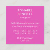 Carte De Visite Carré Élégant rose abstrait (Dos)