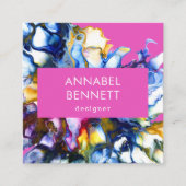 Carte De Visite Carré Élégant rose abstrait (Devant)