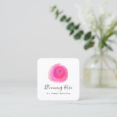 Carte De Visite Carré Elégant Rose d'aquarelle rose Carré (Debout devant)