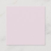 Carte De Visite Carré Elégant Rose Floral Service Mariage Événement Plan (Dos)