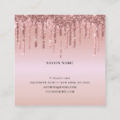 Carte De Visite Carré Elégant rose parties scintillant ciseaux de d'or (Dos)