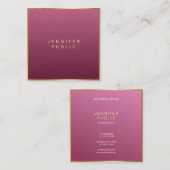 Carte De Visite Carré Elégant Rouge moderne Professionnel Mode Luxe (Devant / Derrière)