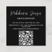 Carte De Visite Carré Elégant salon de beauté moderne noir 3 Photo (Dos)