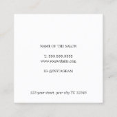 Carte De Visite Carré Élégant salon élégant de coiffure de rose blanche (Dos)