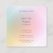 Carte De Visite Carré Élégant script manuscrit moderne coloré (Dos)