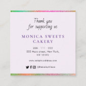 Carte De Visite Carré Élégant script merci (Dos)