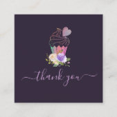 Carte De Visite Carré Élégant script merci (Devant)