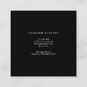 Carte De Visite Carré Élégant script moderne noir et blanc (Dos)