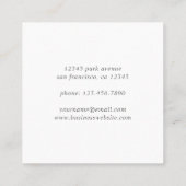 Carte De Visite Carré Élégant Script Simple Rustique Verdure Botanique (Dos)