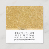 Carte De Visite Carré Elégant Shimmer Or (Dos)