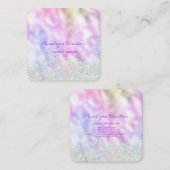 Carte De Visite Carré Elégant Silver et Purple Pastel (Devant / Derrière)