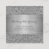 Carte De Visite Carré Elégant Silver Sparkle Parties scintillant Drives  (Dos)