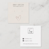 Carte De Visite Carré Élégant simple Élégant Écran d'oreille (Devant / Derrière)