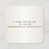 Carte De Visite Carré Élégant Simple ,Faux Or (Dos)