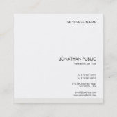 Carte De Visite Carré Élégant simple Modèle professionnel moderne (Dos)