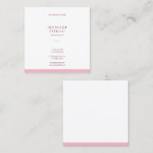 Carte De Visite Carré Élégant Simple Professionnel Rose Blanc Moderne Ch (Devant / Derrière)