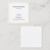 Carte De Visite Carré Élégant Smart Plain Or Look moderne Professionnel (Devant / Derrière)