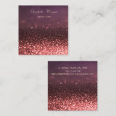 Carte De Visite Carré Élégant Sophisticé Moderne Parties scintillant ord (Devant / Derrière)