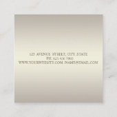 Carte De Visite Carré Elégant Sophisticé Parties scintillant moderne Fau (Dos)