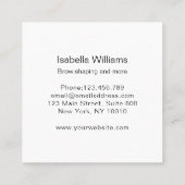 Carte De Visite Carré Elégant sourcils (Dos)
