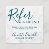 Carte De Visite Carré Elegant spa and wellness referral white marble (Devant)