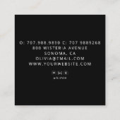 Carte De Visite Carré Elegant Stylized Mandala (Dos)