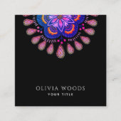 Carte De Visite Carré Elegant Stylized Mandala (Devant)