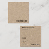 Carte De Visite Carré Élégant texte désorganisé classique papier Kraft r (Devant / Derrière)