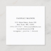 Carte De Visite Carré Elégant, vagues, salon, (Dos)