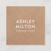 Carte De Visite Carré Élégant vert olive IMPRIMÉ Kraft Consultant (Devant)