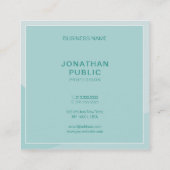 Carte De Visite Carré Élégant Vert Simple Modèle Professionnel Moderne (Dos)