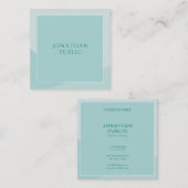Carte De Visite Carré Élégant Vert Simple Modèle Professionnel Moderne (Devant / Derrière)