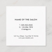 Carte De Visite Carré Elégant Vin Rouge Pastel Ciseaux Coiffeur (Dos)