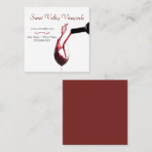 Carte De Visite Carré Élégant vin rouge Vignoble vignoble (Devant / Derrière)