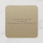 Carte De Visite Carré Élégant Vintage, Kraft, Dentelle (Dos)