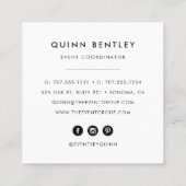 Carte De Visite Carré Élégant violet foncé floral (Dos)