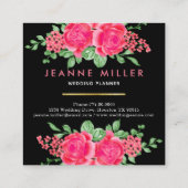 Carte De Visite Carré Élégant Wedding planner Fuchsia rose (Dos)