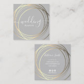 Carte De Visite Carré Élégant wedding planner or moderne (Devant / Derrière)