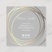 Carte De Visite Carré Élégant wedding planner or moderne (Dos)