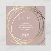 Carte De Visite Carré Élégant wedding planner or moderne (Dos)